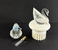 Swarovski Crystal Glass, Dolphin & Swan, boxed.