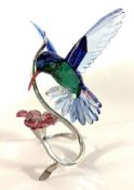 Swarovski Crystal Glass, Paradise Birds - Hummingbird, boxed.