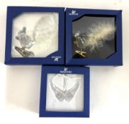 Swarovski Crystal Glass, Christmas Ornaments including Winter Bird, Winter Squirrel and Angel Wings,
