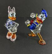 Swarovski Crystal Glass, Disney - Mickey & Friends - Donald Duck & Daisy Duck, no box.