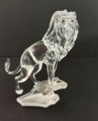 Swarovski Crystal Glass, 'Lion Standing on Rock', boxed.