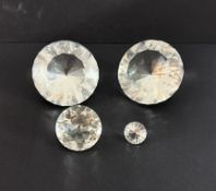 Swarovski Crystal Glass, Chaton swirled/wavy facets - Paperweight, Large Chaton - Paperweight, Small