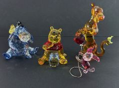 Swarovski Crystal Glass, Disney - Winnie The Pooh Collection - Eeyore, Piglet, Tigger and Winnie The