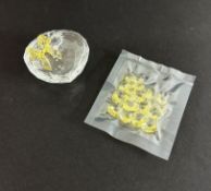 Swarovski Crystal Glass, Anna Jewel Box - 2004 with yellow hearts, boxed.