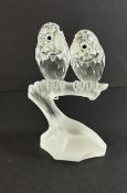 Swarovski Crystal Glass, Annual Edition 1987 - Togetherness - The Lovebirds, boxed.