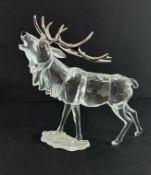 Swarovski Crystal Glass, Stag, boxed.