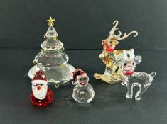 Swarovski Crystal Glass, Christmas Tree, Rocking Winter Reindeer etc, no box.