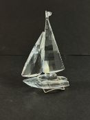 Swarovski Crystal Glass, Sailing Boat, boxed.