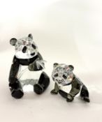 Swarovski Crystal Glass, Endangered Wildlife - Pandas, boxed.
