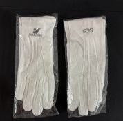 Swarovski Crystal Glass, two pairs of gloves.