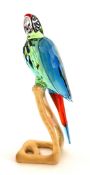 Swarovski Crystal Glass, Paradise Birds - Macaw - Chrome Green, boxed.