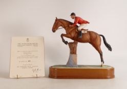 Royal Worcester Foxhunter and Lt Col. H M Llewellyn C.B.E. Limited edition 231/500, with