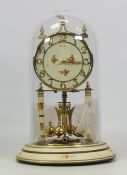 Kundo, Mid-Century Anniversary Clock with Glass Dome. Height: 29cm