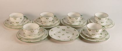 Shelley part tea set in the Bute shape. Consisting of six cups, saucers and side slates. Patt no.