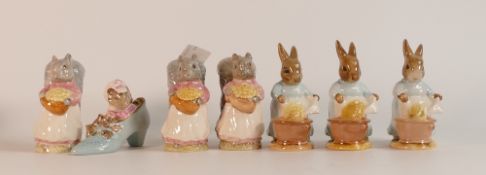Beswick Beatrix Potter Bp3 Figures to include Old Women who Lived in a Shoe, Cecily Parsley x3,