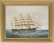 Wedgwood, Framed Porcelain Ship Plaque 'Great Republic' after original painting by 'Skillet'.