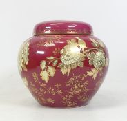 Wedgwood, Ruby Tonquin Ginger Jar with Lid. Height: 15cm