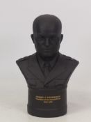 Wedgwood Black Basalt Bust 'Dwight. Eisenhower' President Of The United States 1953-1961. 22cm Tall