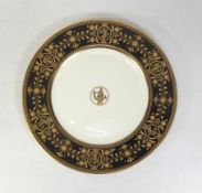 Wedgwood, Black Astbury Pattern Dinner Plate. Diameter: 27cm