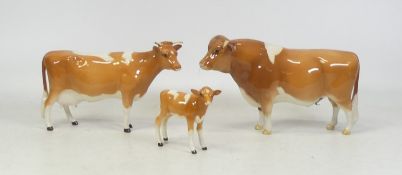 Beswick Guernsey Cattle Family Comprising: Bull Ch. Sabrina's Sir Richmond 14th 1451, Cow 1248A