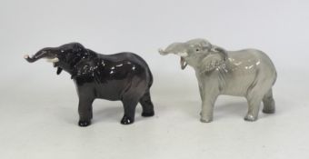 Two Beswick elephants 974, various shades (2)