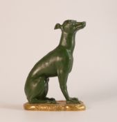 St. Petersburg Imperial Porcelain, a painted bisque model of a young greyhound. Painted in dark