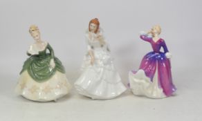 Three Royal Doulton Lady Figures to include Melissa HN2467, Barbara HN2962 and Soiree HN2312. (H: