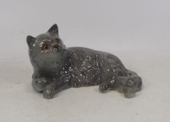 Beswick, Laying Persian Cat 1876 in grey colourway.