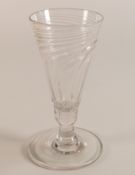 Late 18th century Wrythen Ale glass. Open pontil mark to base. height: 13.2cm