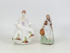 Royal Doulton Figurines To include 'Country Rose' HN3221 and The Milkmaid HN2057(second) Tallest