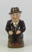 Royal Doulton, Large Toby Jug Cliff Cornell in Brown Suit. Height: 24cm