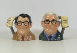 Royal Doulton, Small Character Jugs Ronnie Corbett OBE D7133 and Ronnie Barker OBE D7144 (2)