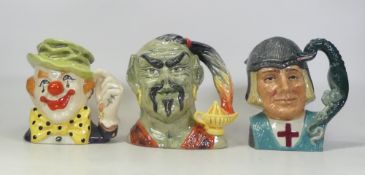 Royal Doulton, Three Large Character Jugs St George D6618, The Clown D6834 and The Genie D6892 (3)