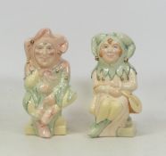Royal Doulton, Toby Jugs The JEster D7109 an The Lady Jester D7110 (2)
