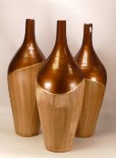3 Large modern floor standing vases, Height 59cm.