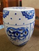 Modern Chinese ceramic garden stool, height 27cm.