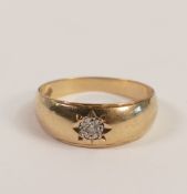 9ct gold diamond ring, size U, 3.5g.