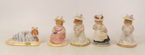 Royal Doulton, Five Brambly Hedge figures Poppy Eyebright x2 (seconds), Mrs Saltapple, Lady