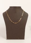 9ct gold flat linked necklace, length 18 inches, 13.1g.