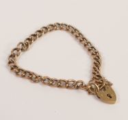 9ct gold albert bracelet, 6.8g.