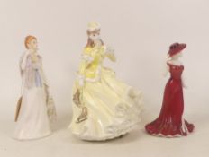 Coalport skater in yellow dress, Debutante Gina and Royal Grafton Elizabeth (3)