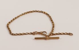 Victorian 9ct rose gold fob chain, 9.5g.