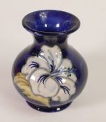 Moorcroft, Blue Hibiscus Vase. Height: 9.5cm