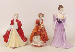 Royal Doulton, Three Lady Figures Rachel HN4780, Top O The Hill HN4778 and Royal Grafton Georgina (