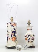 Masons, Two Mandalay pattern lamps. Height: 35cm to top of fitting
