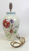 Prototype, Victoria Bourne for Peggy Davies Handpainted Table Lamp. Painted with floral sprays.