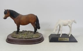 Leonardo Shetland Pony on Wooden base together with Beswick Spirit of Youth (2)