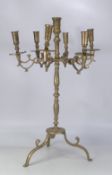 An ornate Brass candelabra with six arms. (H: 55cm)