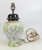 Prototype, Victoria Bourne for Peggy Davies Handpainted Table Lamp. Painted with bird in a