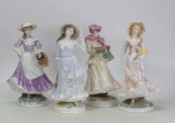 Royal Worcester Four Seasons Collection lady figurines to include Spring, Summer, Autumn, Winter,